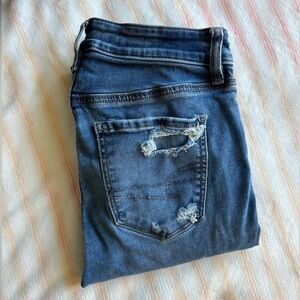 Distressed Blue Jeans